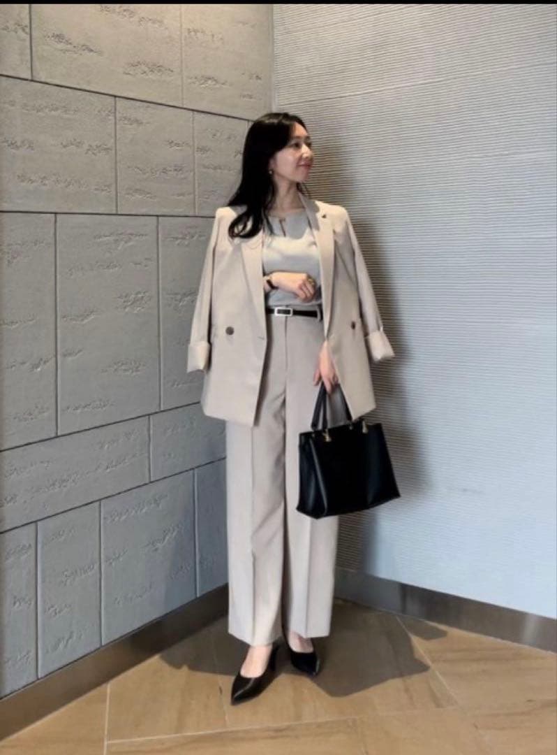 プラステ　プレミアムオックス　ジャケットパンツ　ベージュ　S