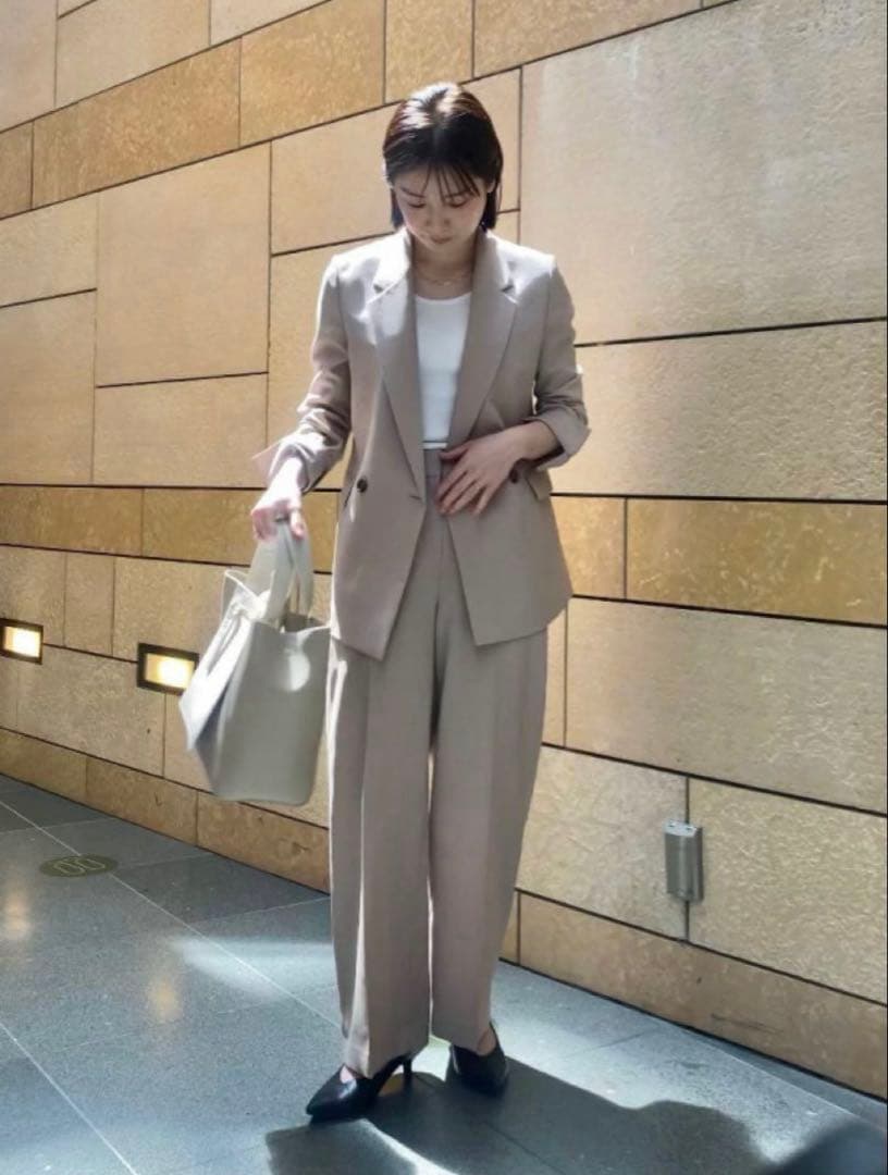 プラステ　プレミアムオックス　ジャケットパンツ　ベージュ　S