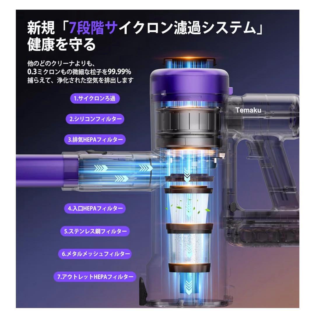 掃除機 コードレス　サイクロン軽量 掃除機 コードレス グリーンLEDライト