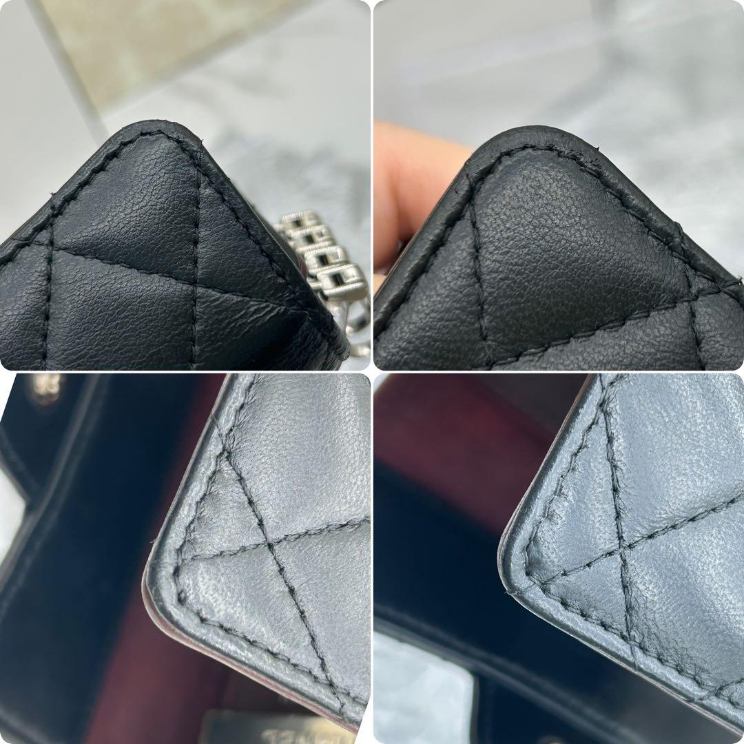 CHANEL シャネル マトラッセ ラムスキン 4連キーケース 黒　金田