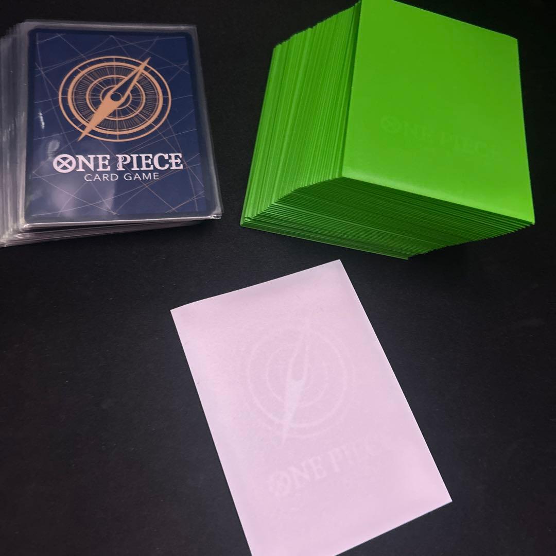 ワンピースカード 緑ミホーク デッキ 調整パーツ スリーブ 付き