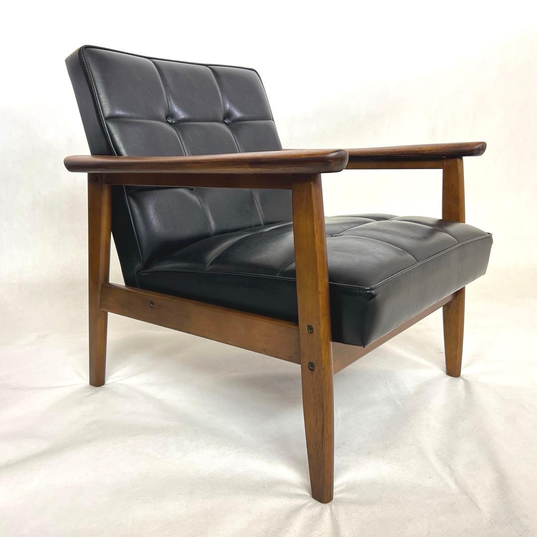 カリモク・Kチェア・1シーター・一人がけ・スタンダードブラック・破れなし