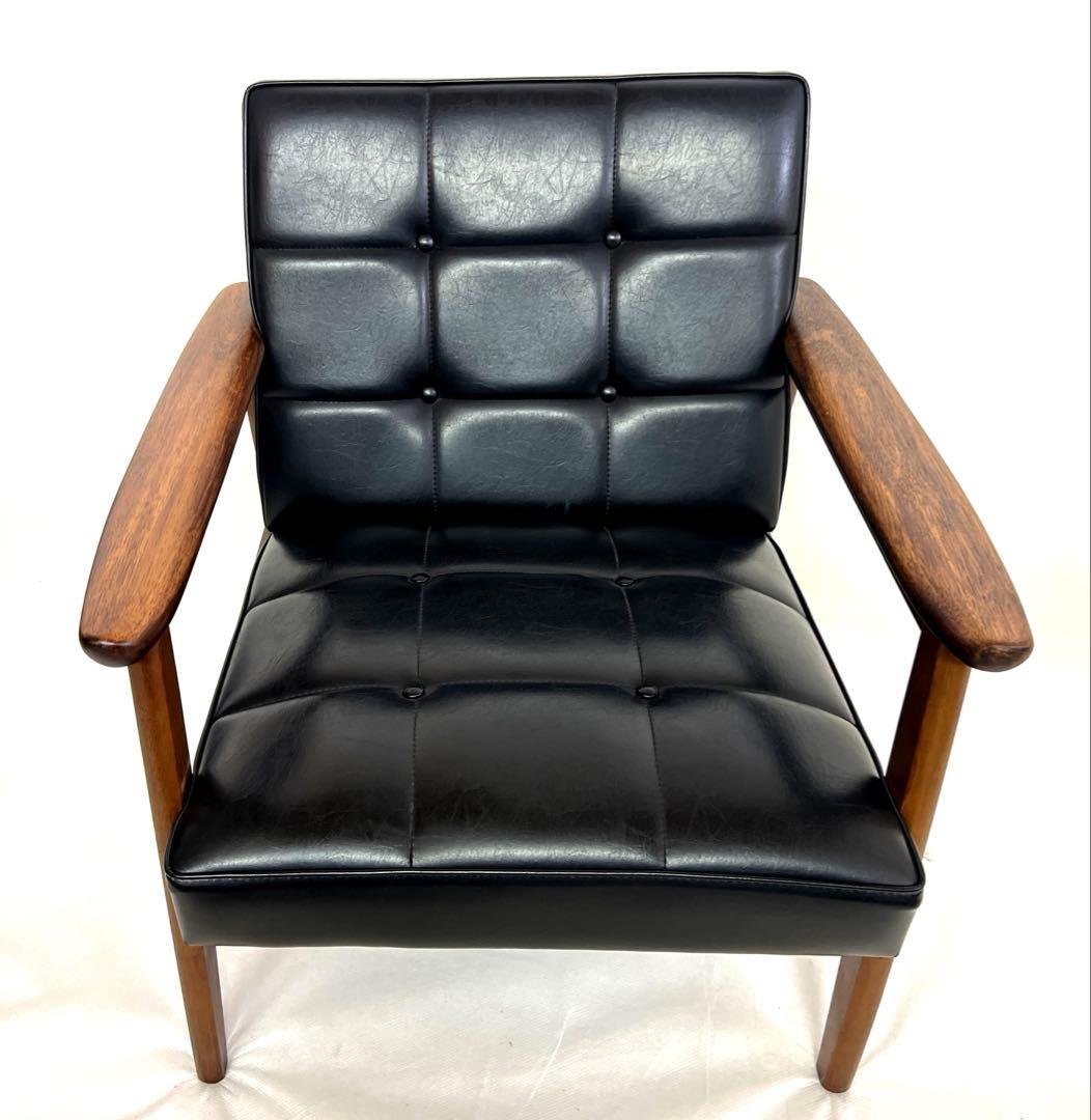 カリモク・Kチェア・1シーター・一人がけ・スタンダードブラック・破れなし