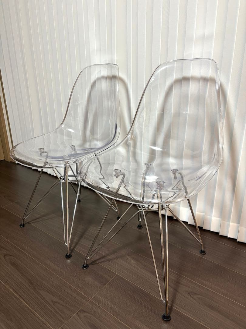 イームズチェア 透明 クリアチェア シェルチェア 2脚セット