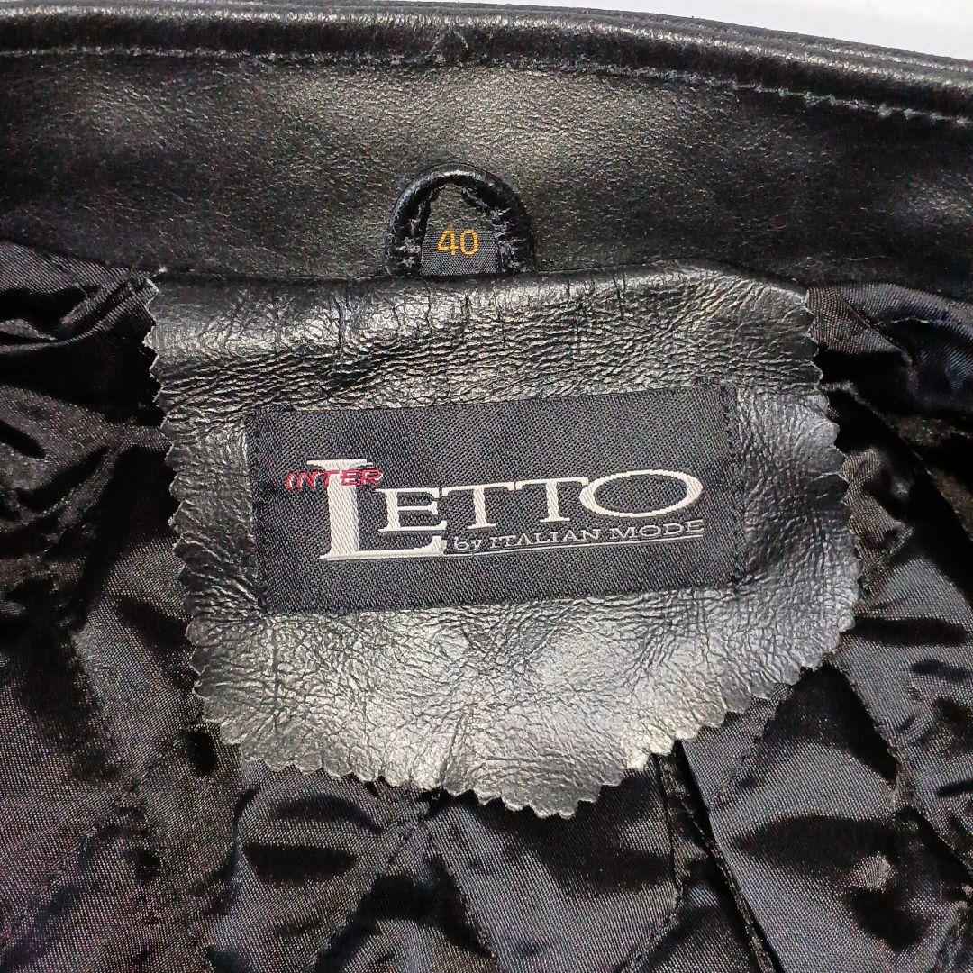 シングルライダースジャケット 襟飾　レザー革ジャン 黒　 Lサイズ