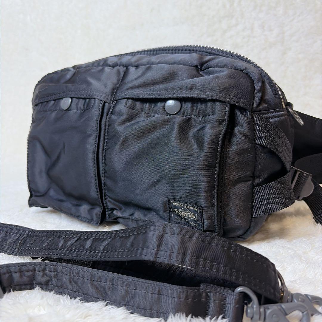 【美品】PORTER タンカー 2way ボディバッグ ウエストバッグ ブラック