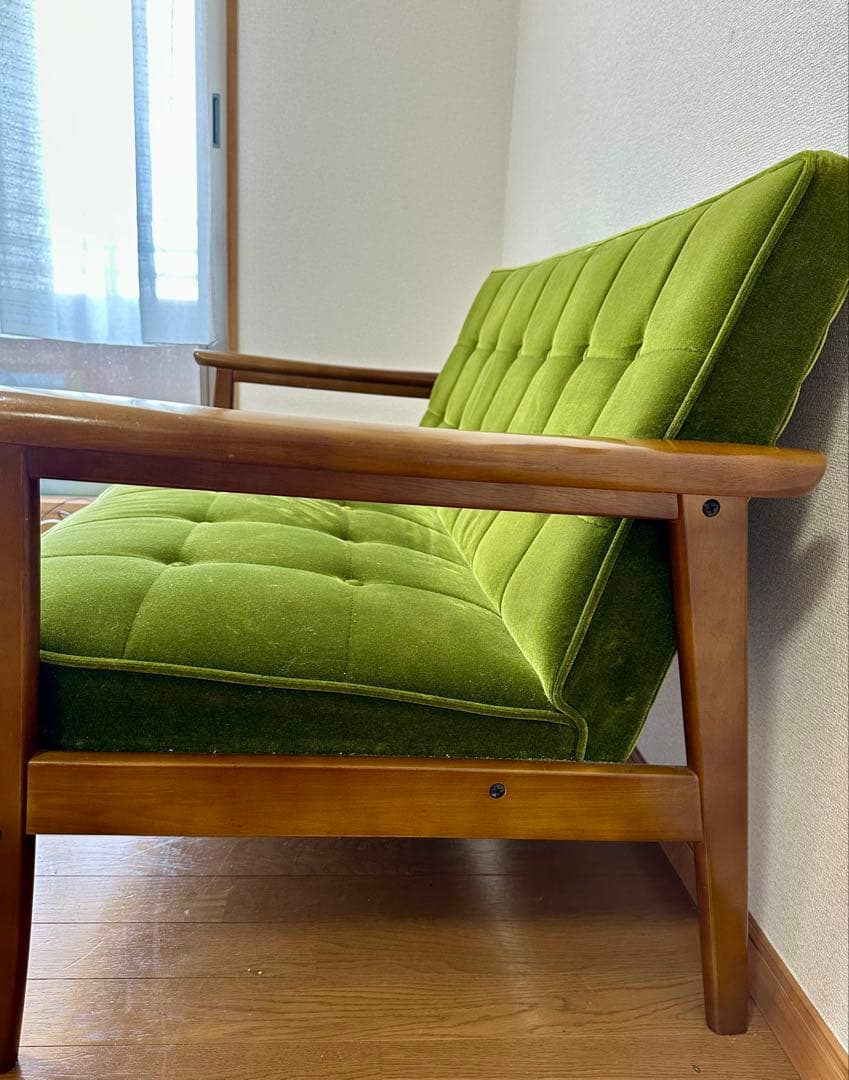 カリモク60 kチェア 2シーター モケットグリーン