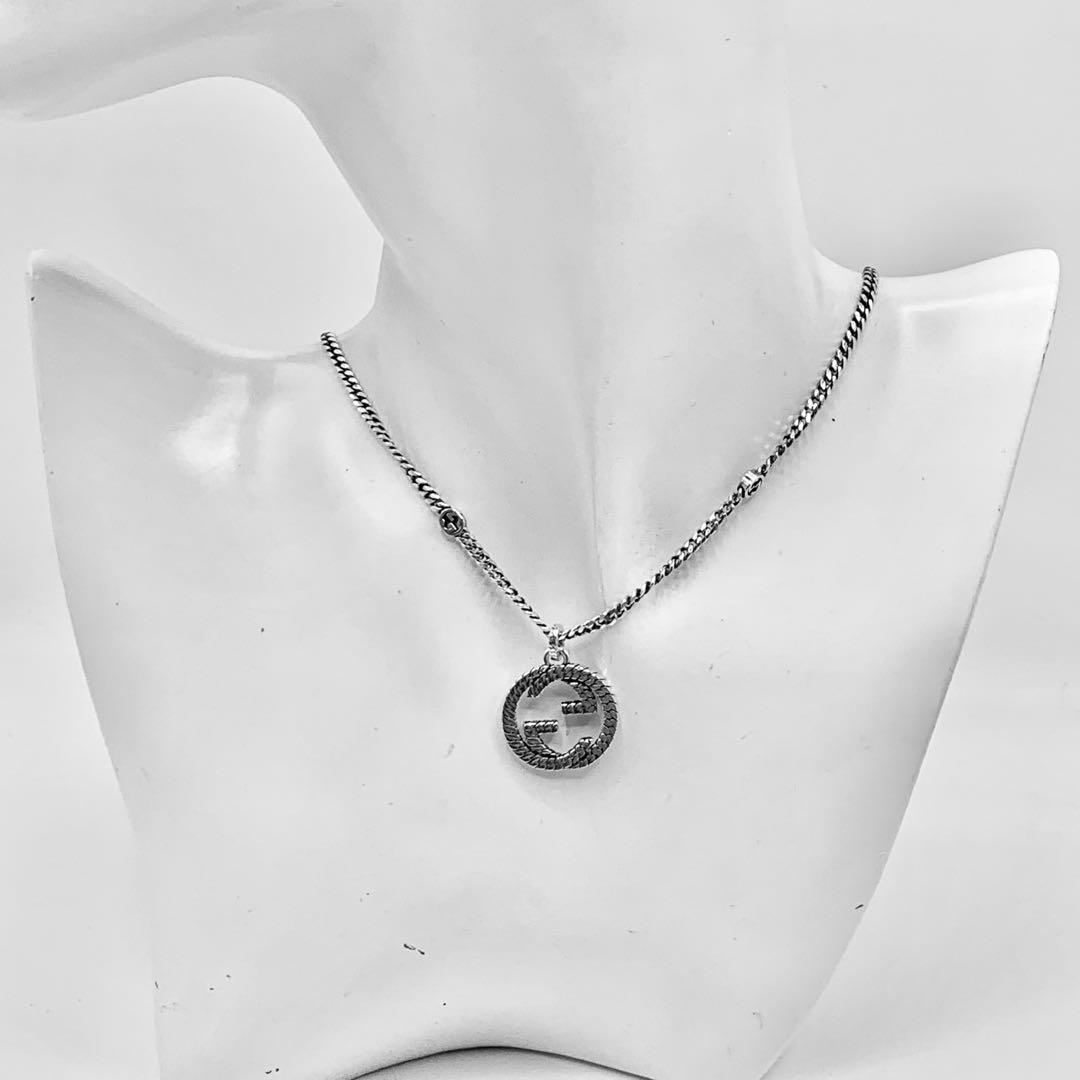 【現行/美品/希少】GUCCI ネックレス　喜平　燻　インターロッキング