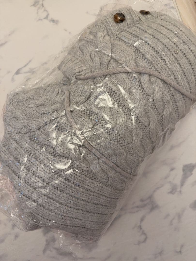 トップス andmary Yara cable knit set up gray