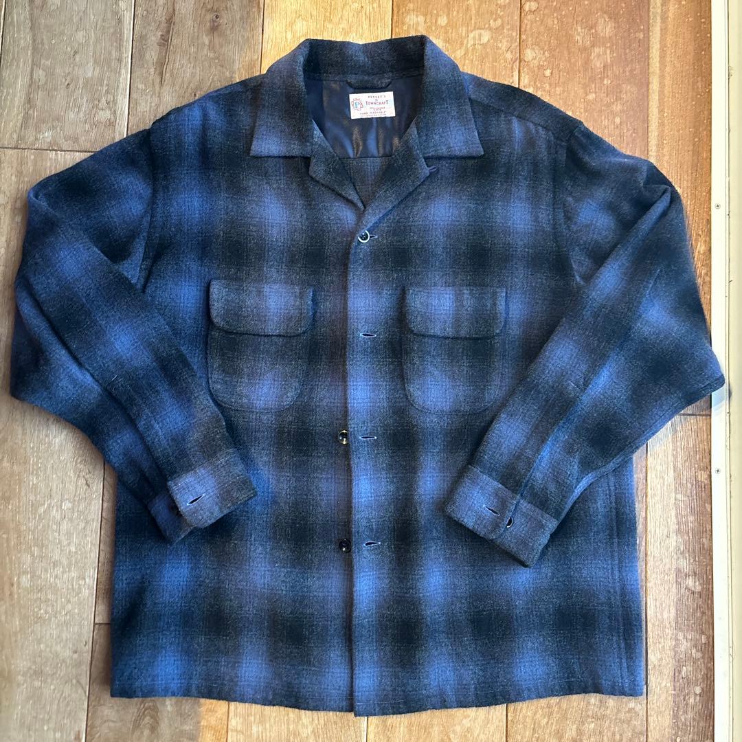 TOWNCRAFT シャード オンブレ　ボードシャツ　青　ペンドルトン