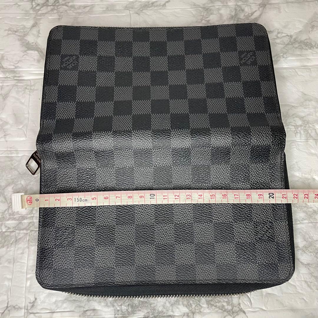 【ジャンク品】ルイヴィトン ダミエ グラフィット 長財布ジッピー オーガナイザー
