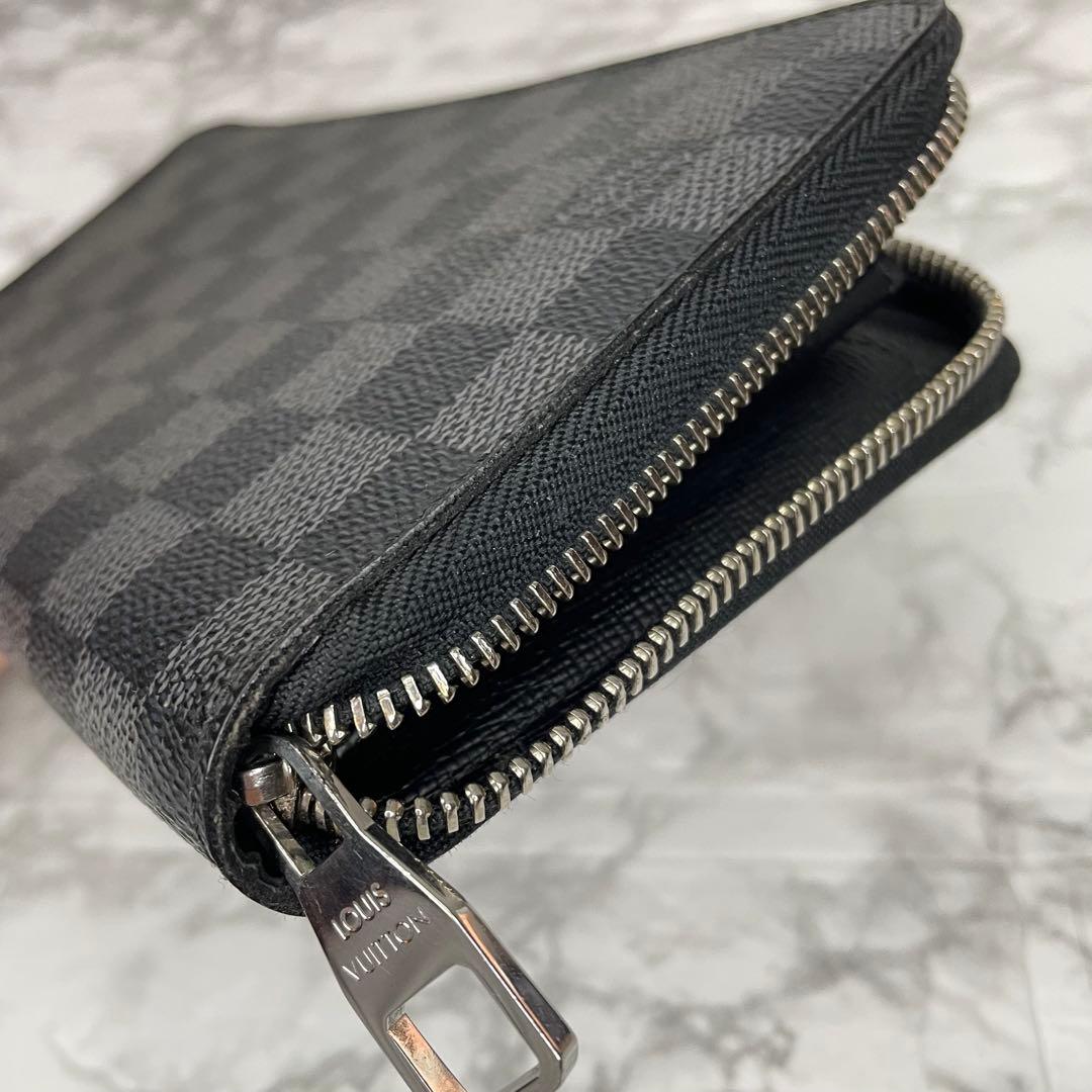 【ジャンク品】ルイヴィトン ダミエ グラフィット 長財布ジッピー オーガナイザー