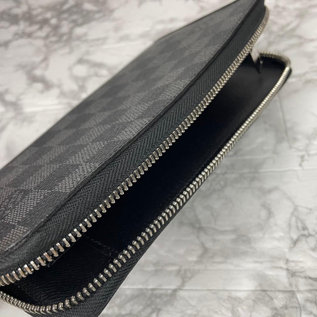 【ジャンク品】ルイヴィトン ダミエ グラフィット 長財布ジッピー オーガナイザー