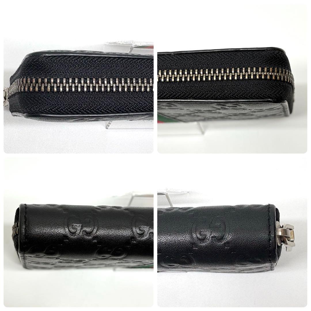 GUCCI グッチ　長財布　ラウンドファスナー　GG シマ　シェリーライン