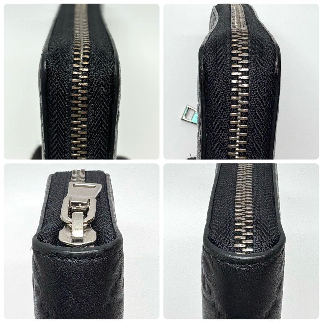 GUCCI グッチ　長財布　ラウンドファスナー　GG シマ　シェリーライン