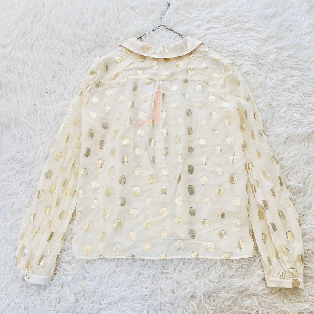 新品 タグ付き✨ マックスマーラ シルクブラウス ドット柄 シアー イタリア 金