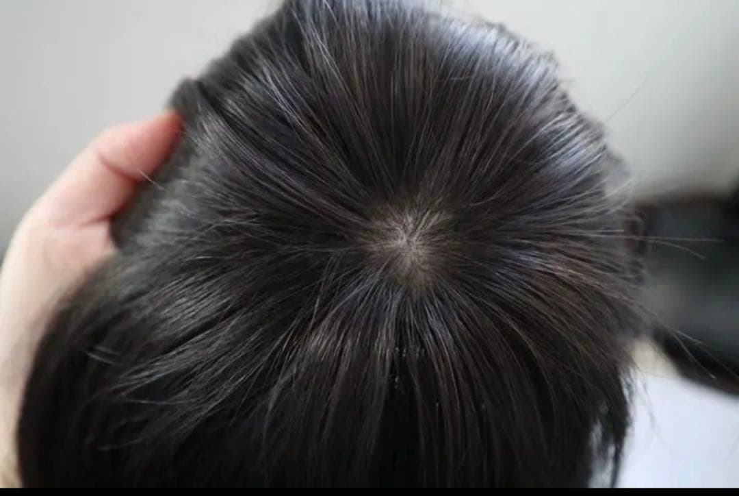 人毛100%☆部分ウィッグ　かつら 白髪隠しW45