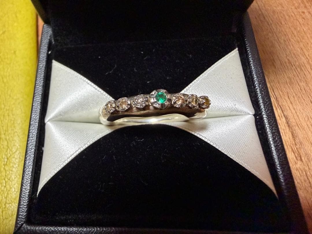 rosa maria エメラルド ダイヤモンドリング　シルバー925