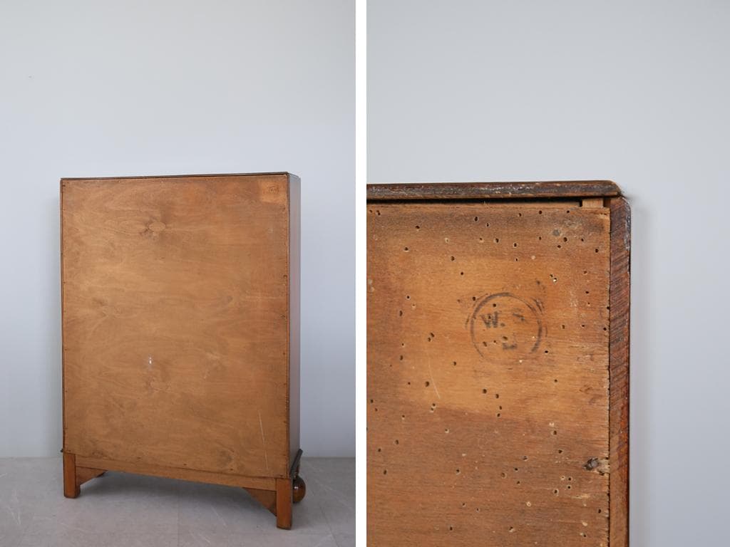 英国アンティーク木製ディスプレイキャビネット/本棚ガラス/飾り棚(89-235)