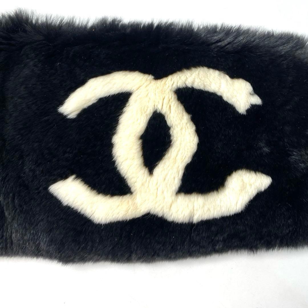 美品 シャネル CHANEL ココマーク ネックウォーマー マフラー ラパン