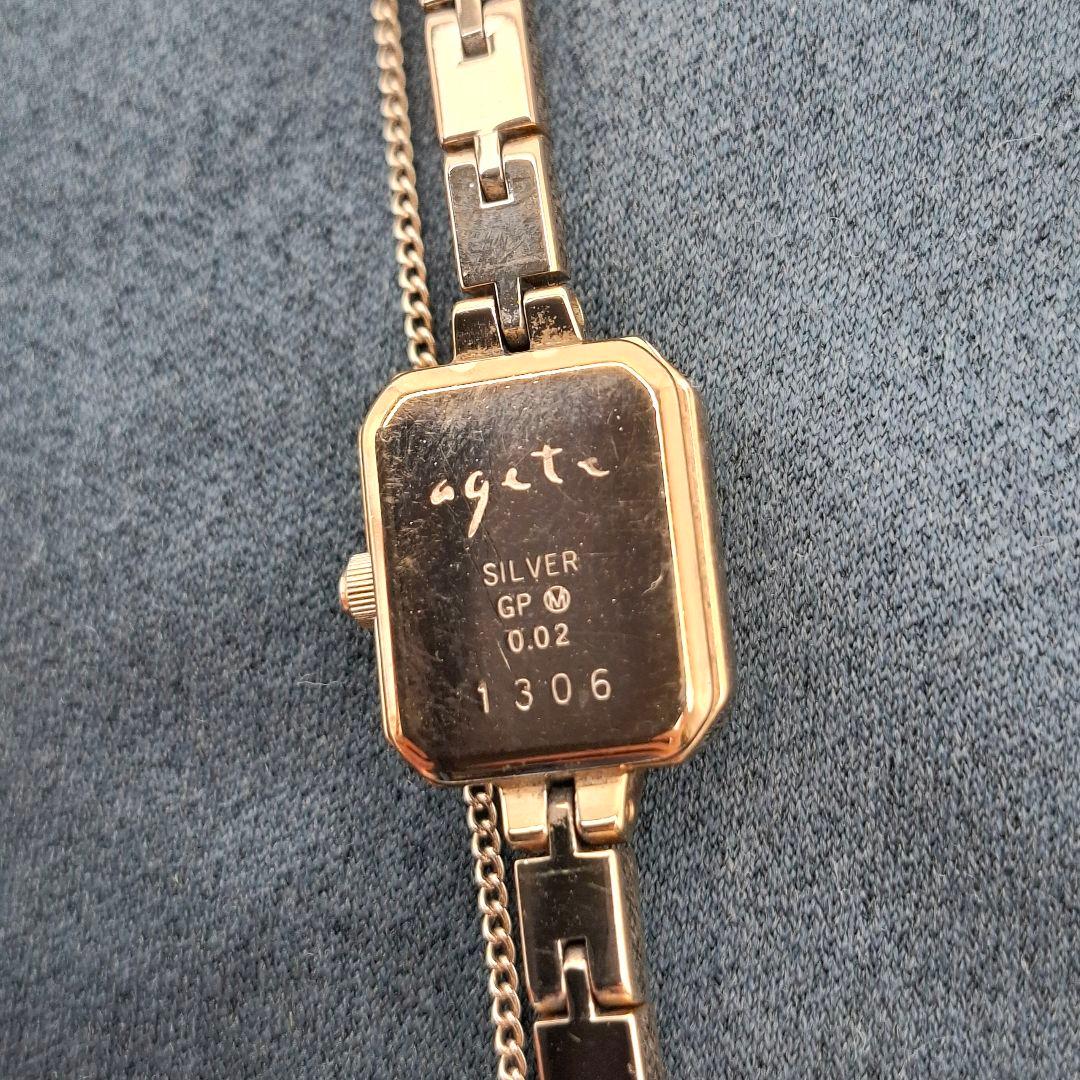 ✨箱付 アガット agete 0.02ct ダイヤ ピンクゴールド シェル文字盤