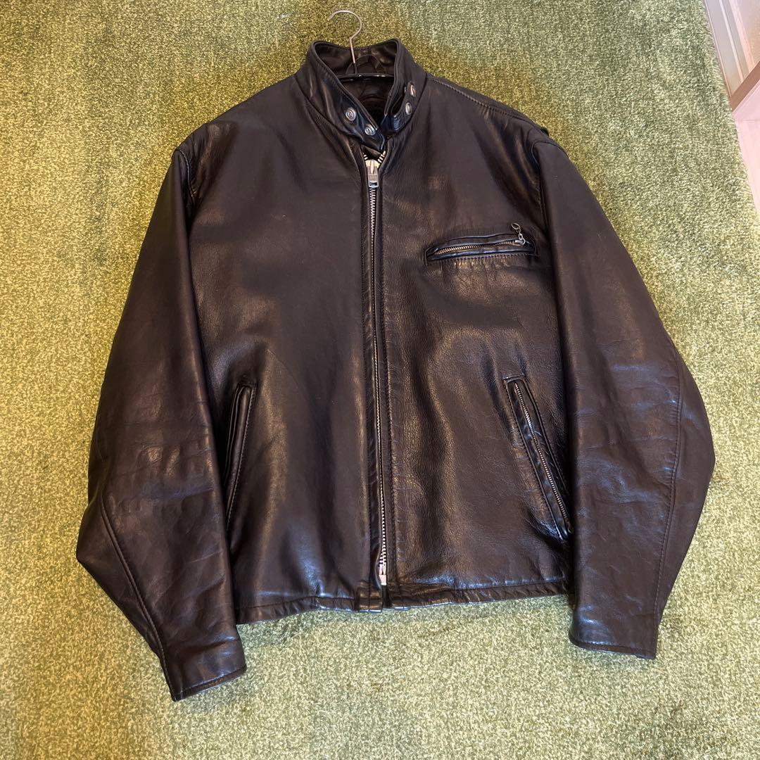 ト*コ様 希少サイズ米国製schott シングルライダース 42サイズ　黒