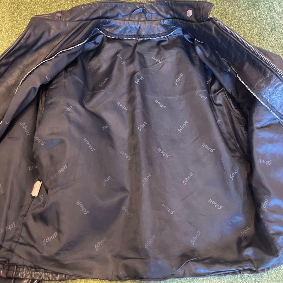 ト*コ様 希少サイズ米国製schott シングルライダース 42サイズ　黒