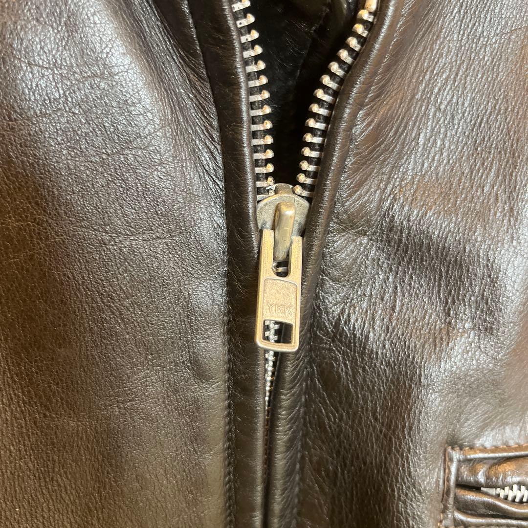 ト*コ様 希少サイズ米国製schott シングルライダース 42サイズ　黒