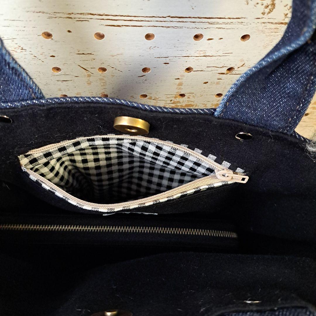 n*o様 コヤンイサムチョン　リトルサンダー　デニムリメイクフリルトートバッグ