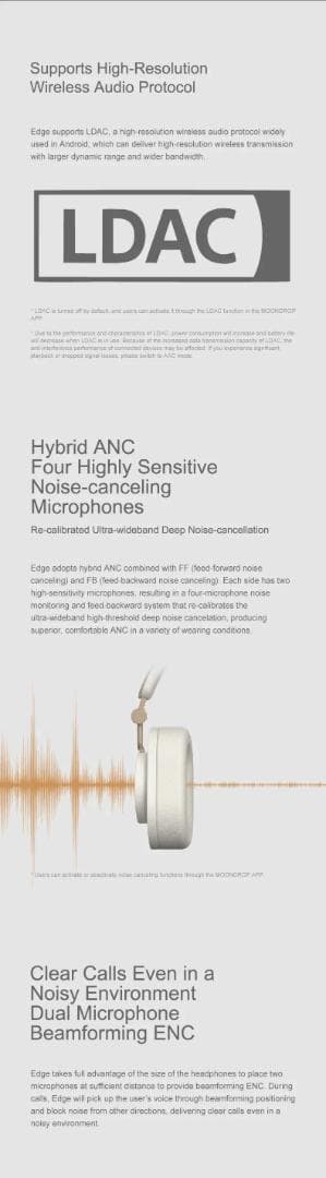 新品未開封　水月雨MOONDROP「Edge」 ワイヤレスヘッドホン 　ブラック