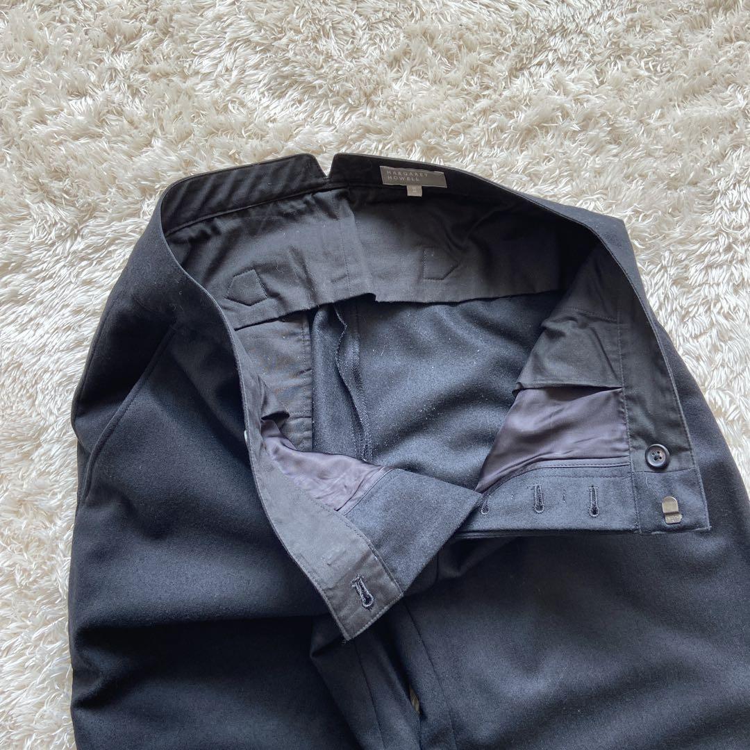 美品　マーガレットハウエル　パンツスーツ3 黒　ウール　フォックスブラザーズ