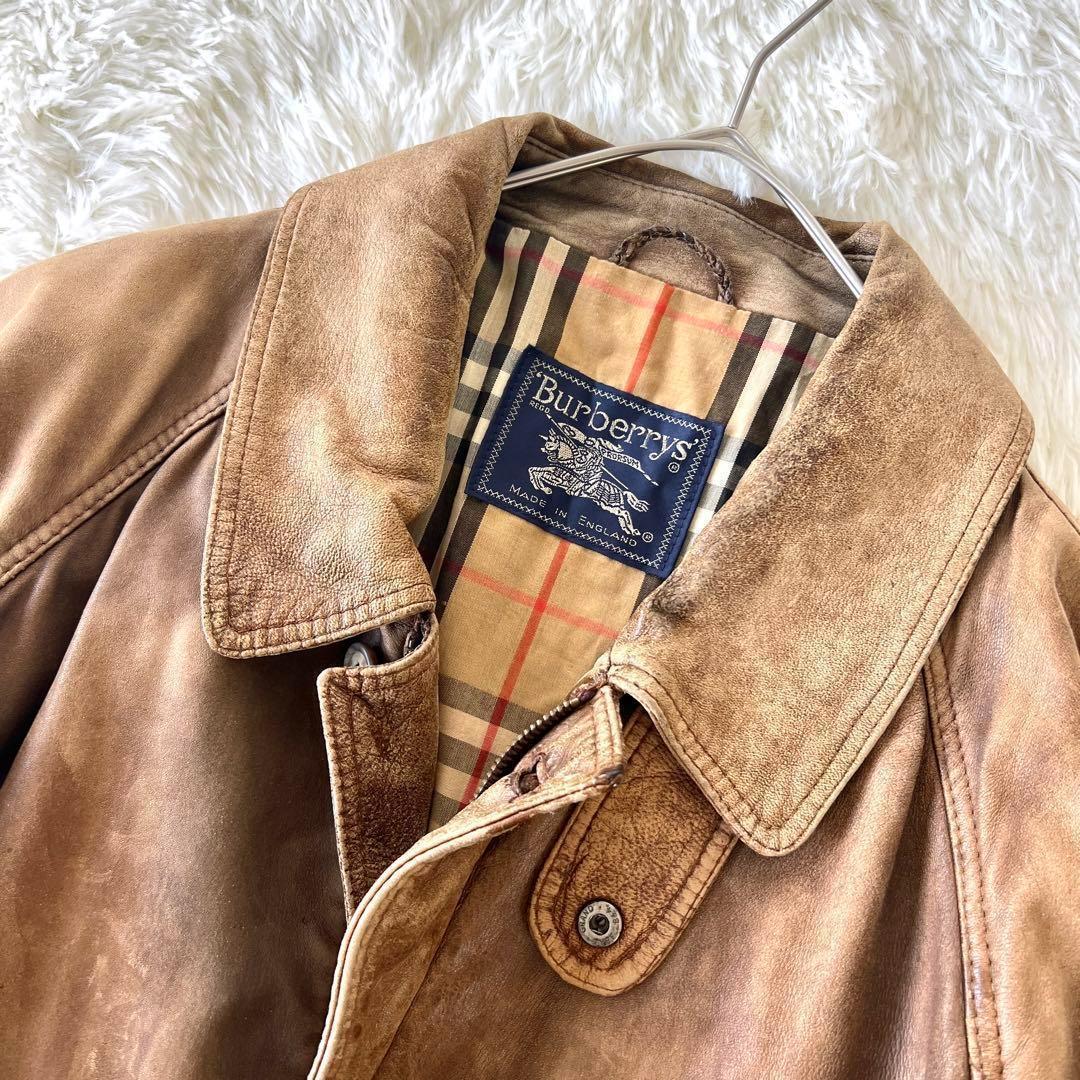 ⭐*️様 希少✨BURBERRY バーバリー レザージャケット コート ノバチェ