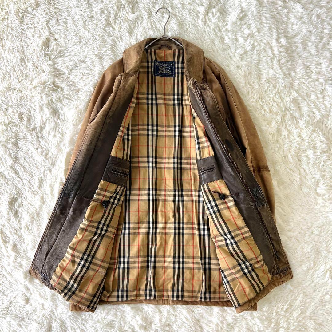 ⭐*️様 希少✨BURBERRY バーバリー レザージャケット コート ノバチェ
