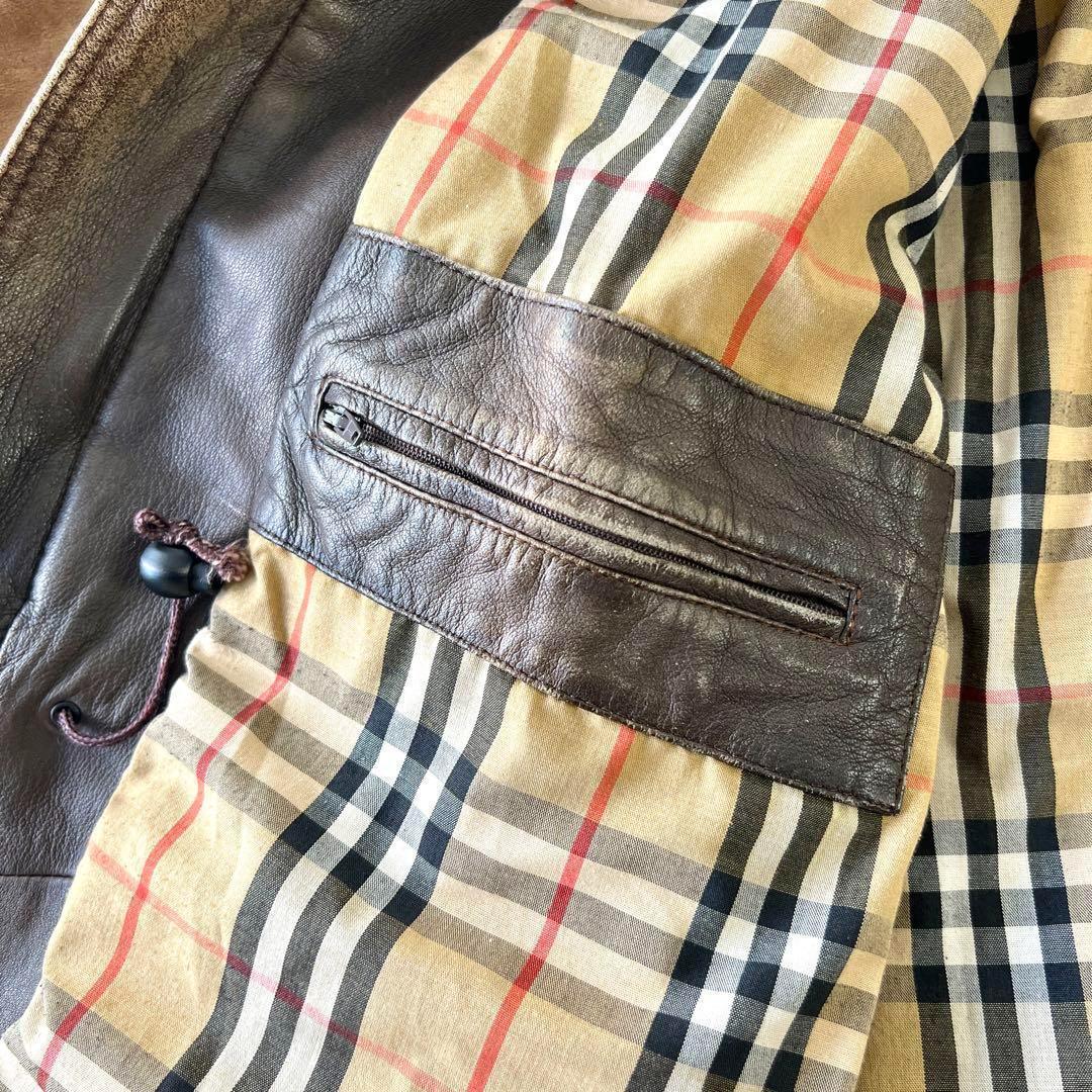 ⭐*️様 希少✨BURBERRY バーバリー レザージャケット コート ノバチェ