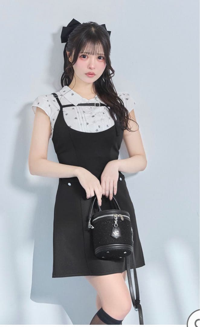 ミシェルマカロン シャツセットキャミワンピース xs