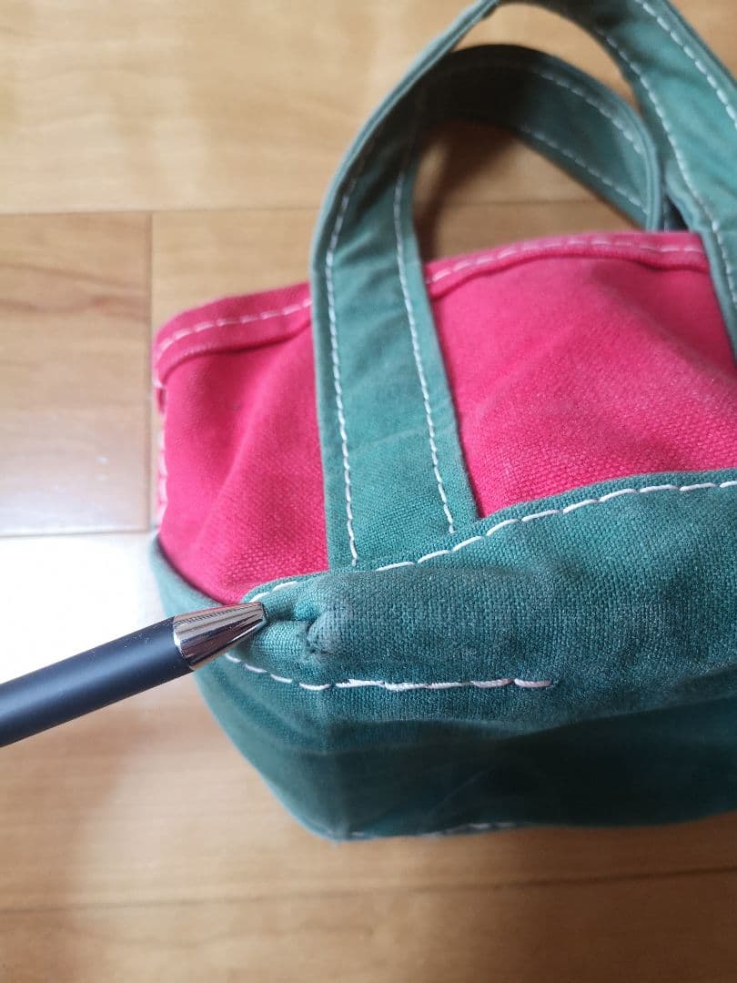 L.L.Beanトートバッグ 赤×緑 vintage