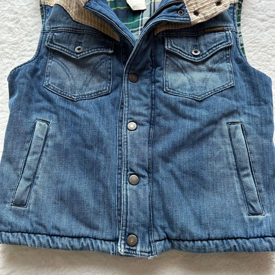 【美品】DOLCE & GABBANA デニム コーデュロイ切替ベスト YK2