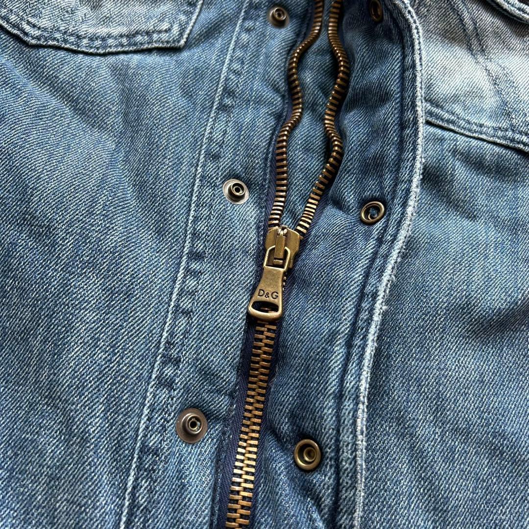 【美品】DOLCE & GABBANA デニム コーデュロイ切替ベスト YK2