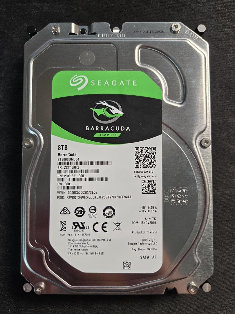 Seagate BarraCuda 8TB 3.5インチ 内蔵HDD