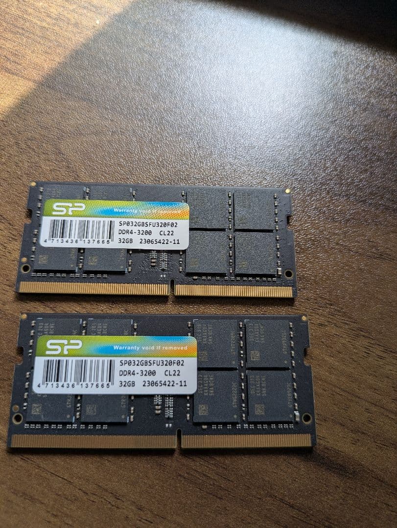 シリコンパワー ノートPC用メモリ DDR4-3200 32GB×2枚