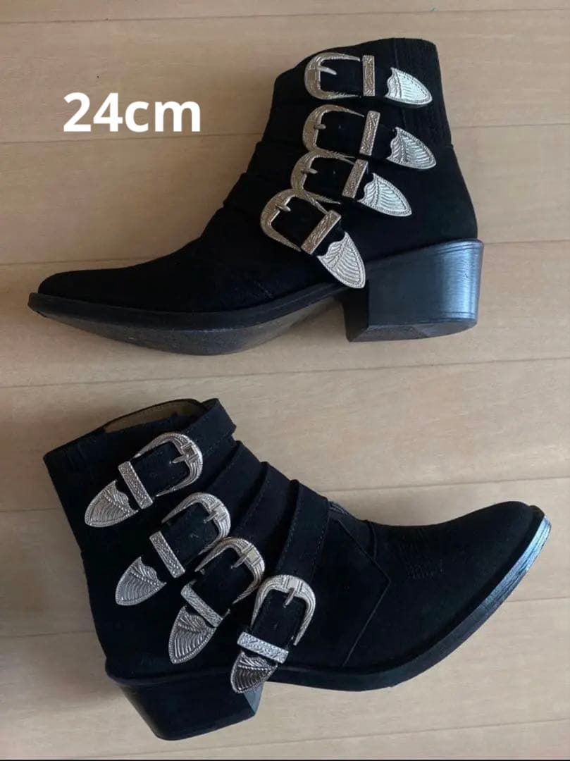 TOGA PULLA レディースショートブーツ Black Suede 38