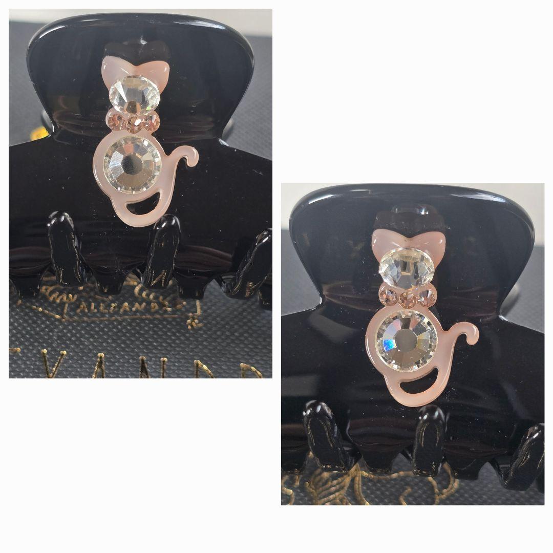 【極美品】アレクサンドルドゥパリ　豪華両面ネコ装飾クリップ　M