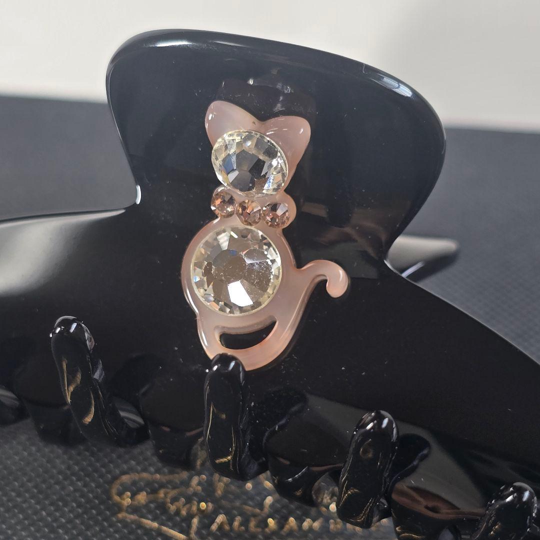 【極美品】アレクサンドルドゥパリ　豪華両面ネコ装飾クリップ　M