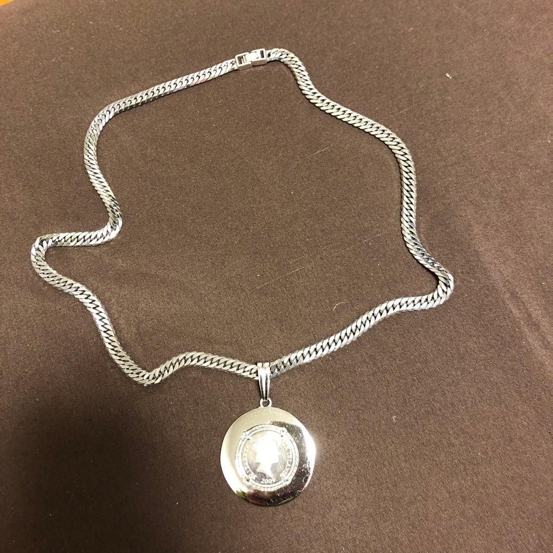 純銀　イルカ　1/10オンス　エリザベス2世　メンズネックレス　シルバー