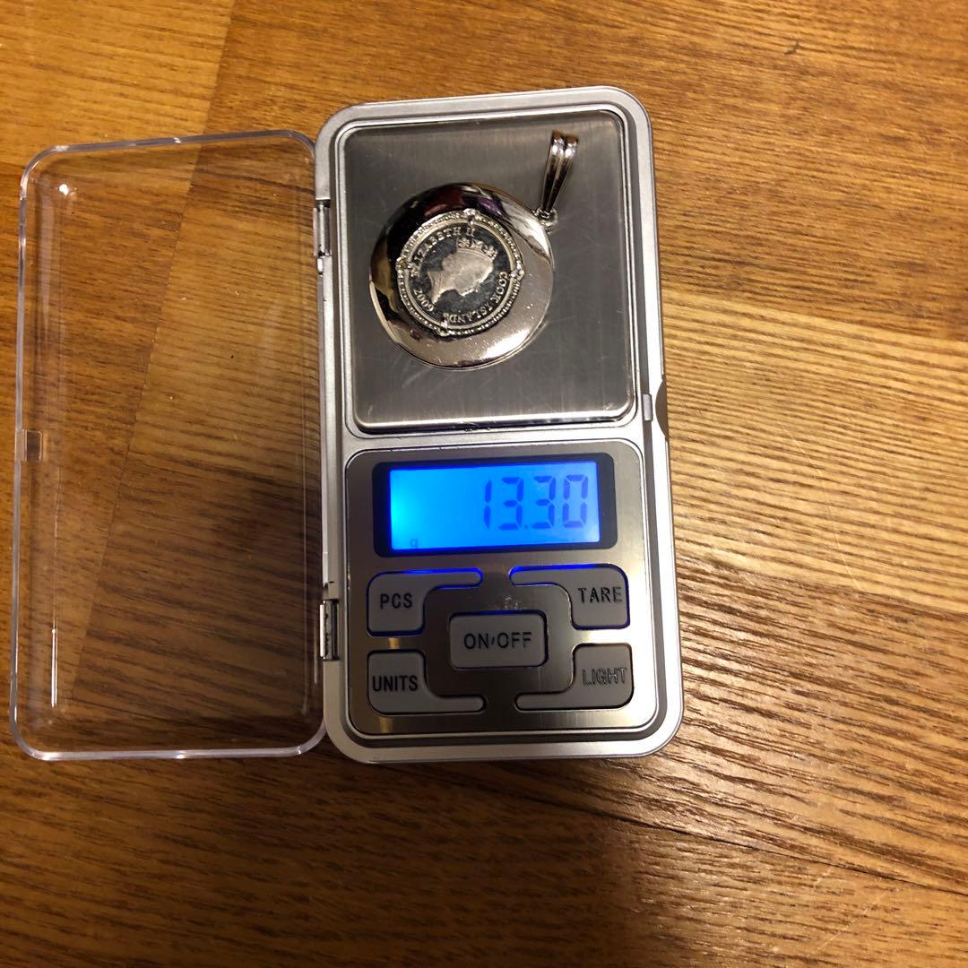 純銀　イルカ　1/10オンス　エリザベス2世　メンズネックレス　シルバー