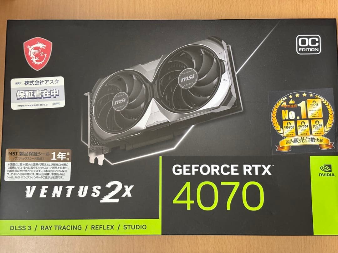 グラフィックボード・グラボ・ビデオカード MSI GeForce RTX4070 VENTUS 2X 12GB OC