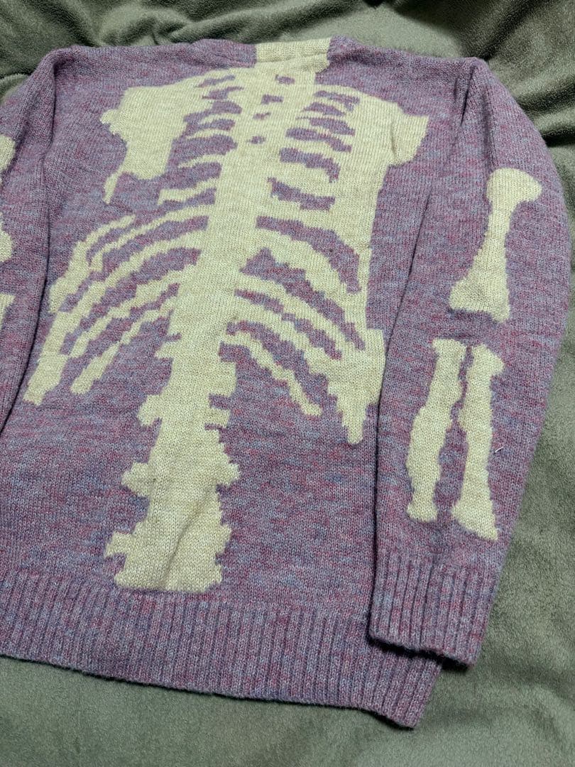 未使用 セーター カーディガン 骨格 スカル 日本スカジャン unisex 美品