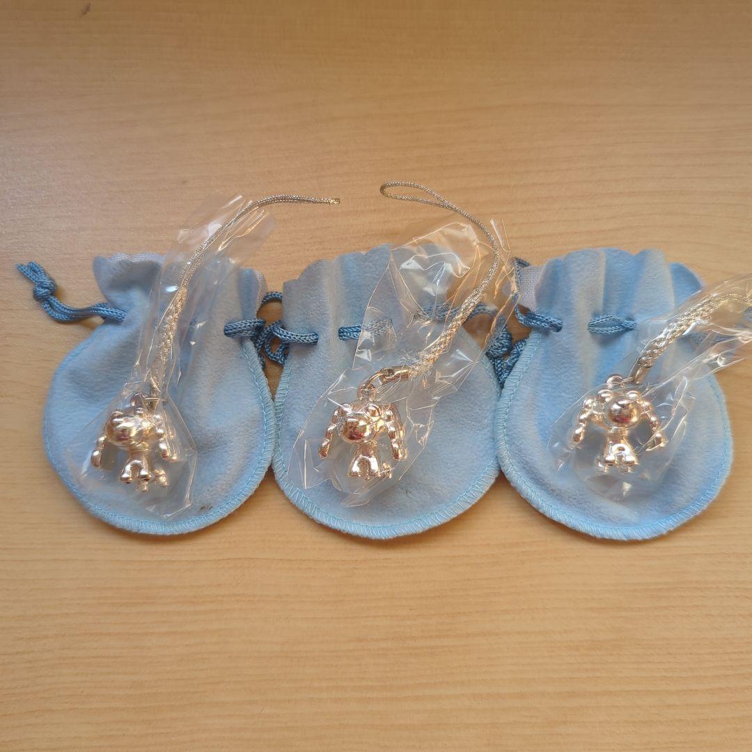 ペ*ス様 シルバー お茶犬 コーヒー犬ストラップ 3個セット