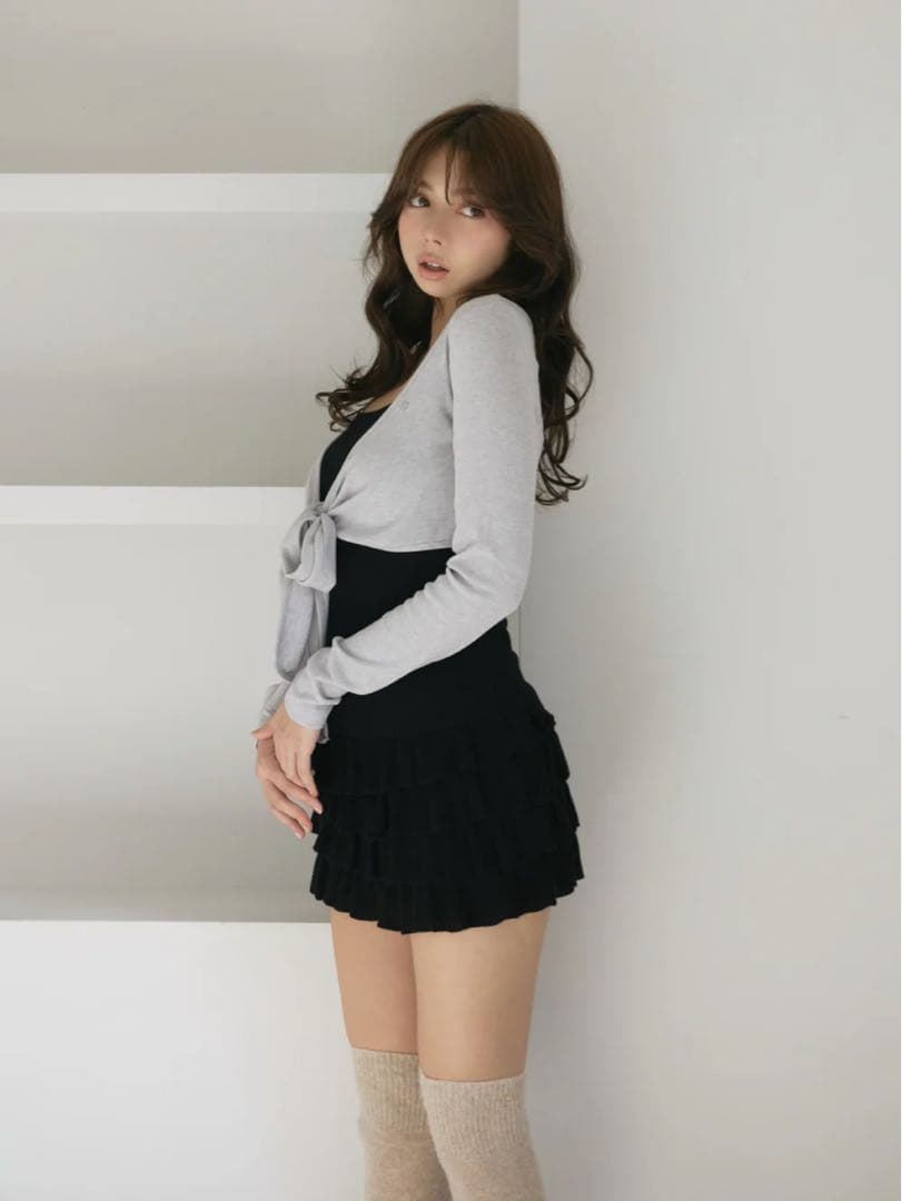 ワンピース andmary Candice frill set up BLK black