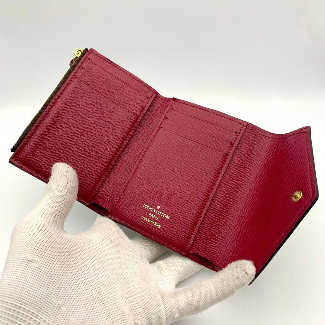 美品 ルイヴィトン ポルトフォイユ ヴィクトリーヌ 財布 小型 ミニ フューシャ